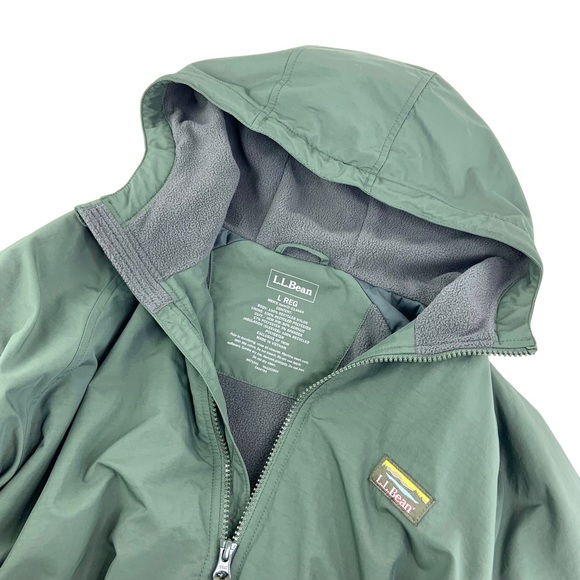 LLBean Green Insulated 3 Season Bomber Hooded Jacket. - Picture 3 of 8